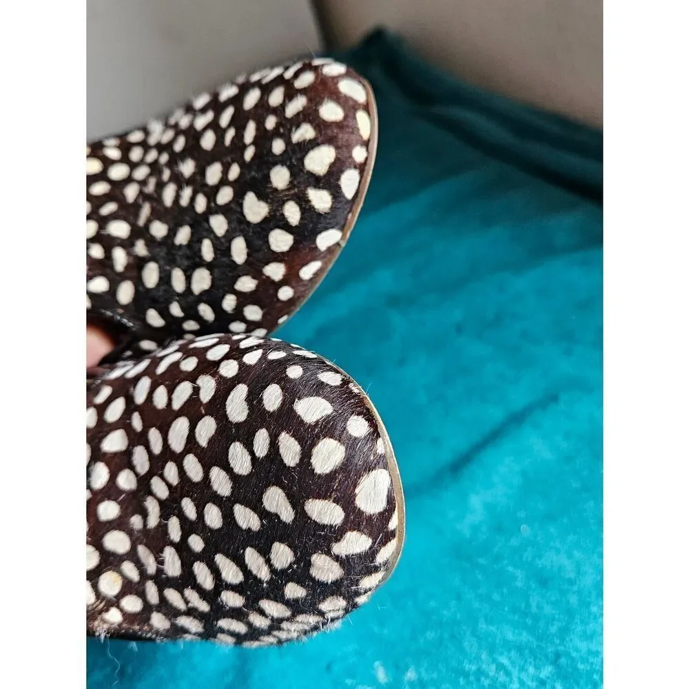 J.Crew Cora Leopard Calf Hair Flats Size 6.5 Women